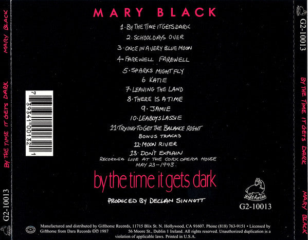 Mary Black : By The Time It Gets Dark (CD)