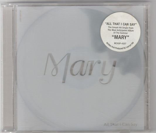 Mary J. Blige : All That I Can Say (CD, Single, Promo)