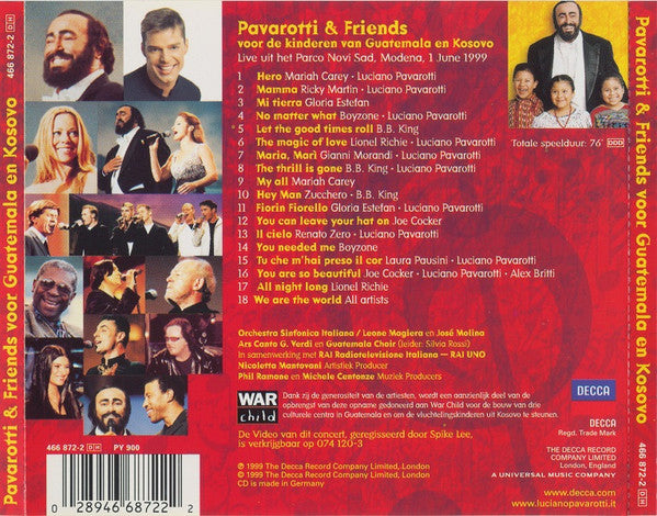Pavarotti & Friends : Pavarotti & Friends Voor Guatemala En Kosovo (CD, Album)