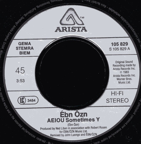 Ēbn-Ōzn : Aeiou Sometimes Y (7", Single)