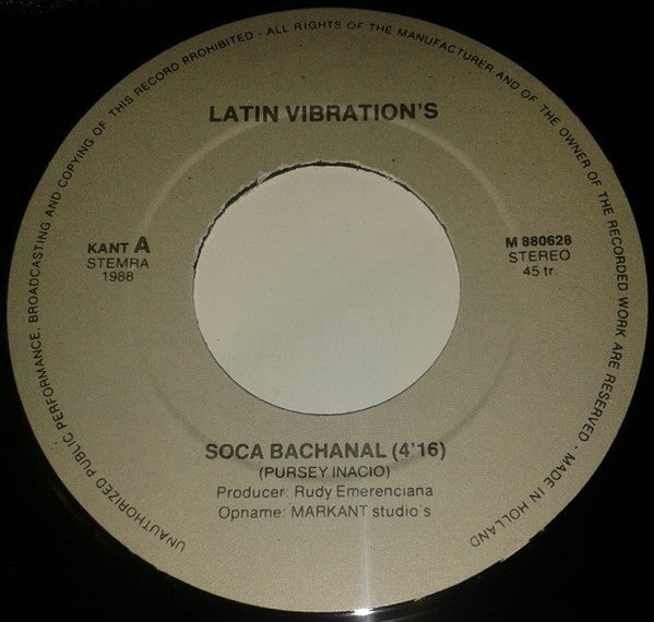 Latin Vibrations : Soca Bachanal (7")