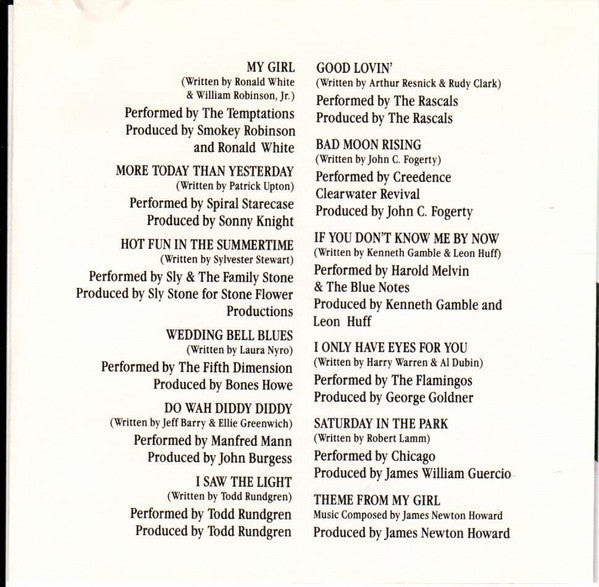 Various : My Girl (Original Motion Picture Soundtrack) (CD, Comp, RE)