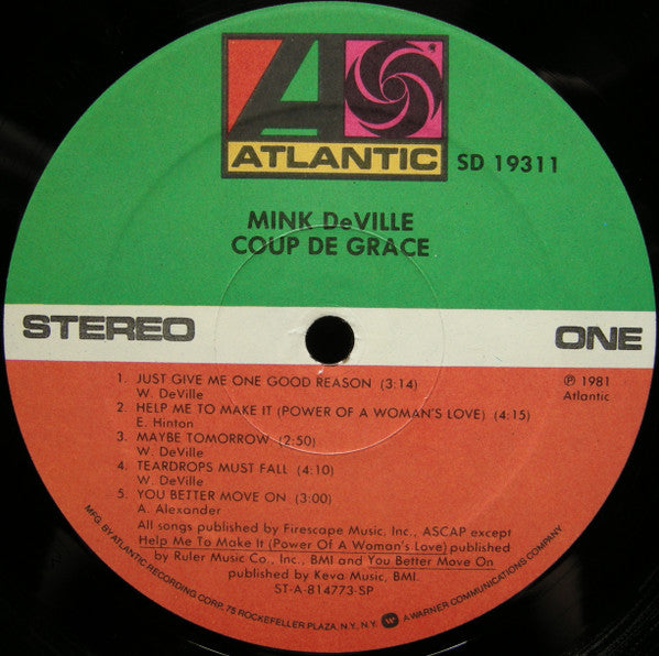 Mink DeVille : Coup De Grâce (LP, Album, SP)