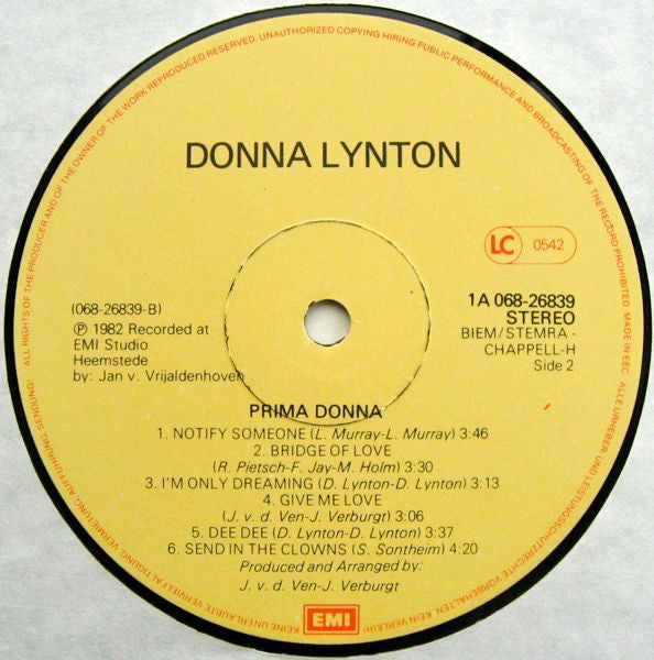 Donna Lynton : Prima Donna (LP, Album)