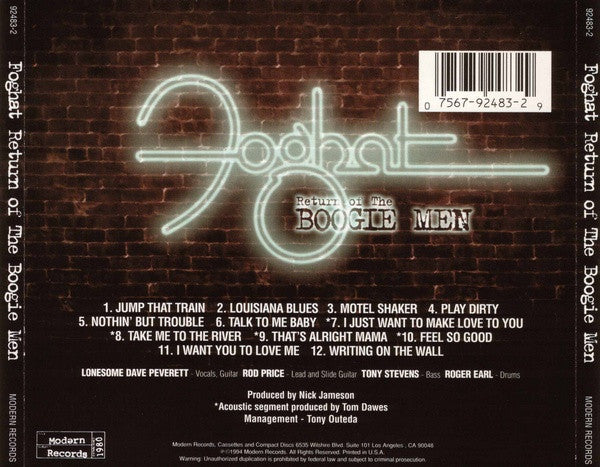Foghat : Return Of The Boogie Men (CD, Album)