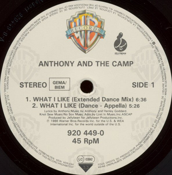 Anthony And The Camp : What I Like (12")