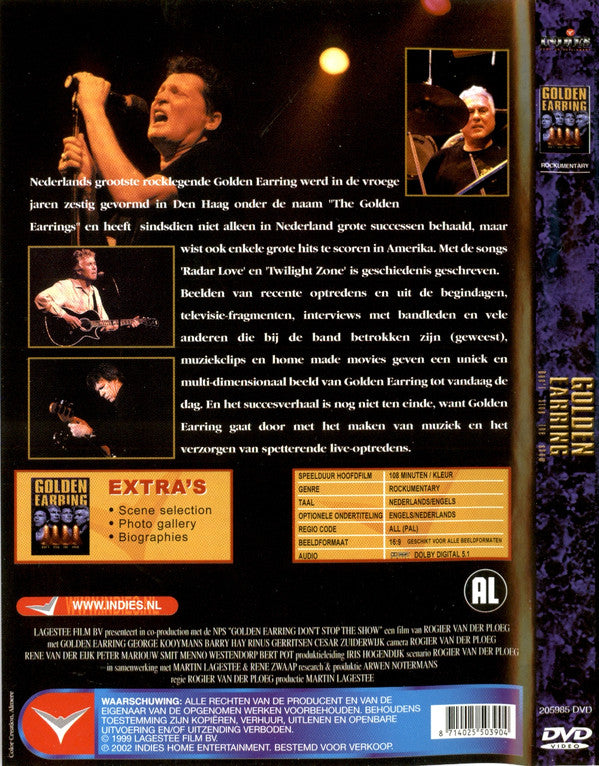 Golden Earring : Don't Stop The Show (DVD, PAL)