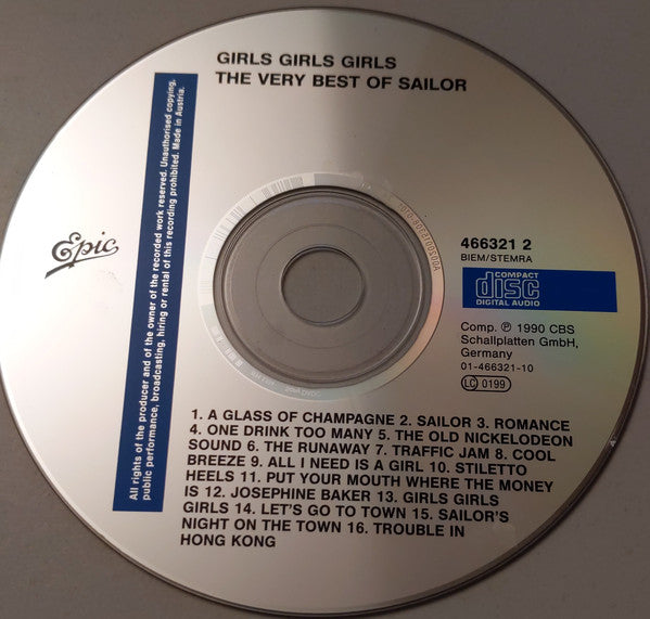 Sailor : Girls Girls Girls - The Very Best Of Sailor (CD, Comp)