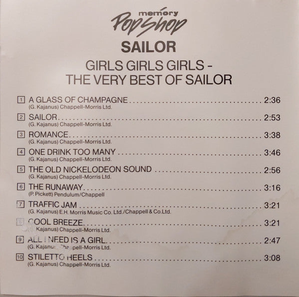 Sailor : Girls Girls Girls - The Very Best Of Sailor (CD, Comp)