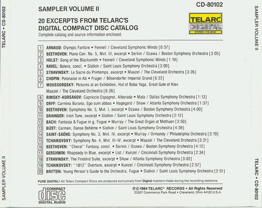 Various : Sampler Volume 2 (CD, Comp, Smplr, Mat)