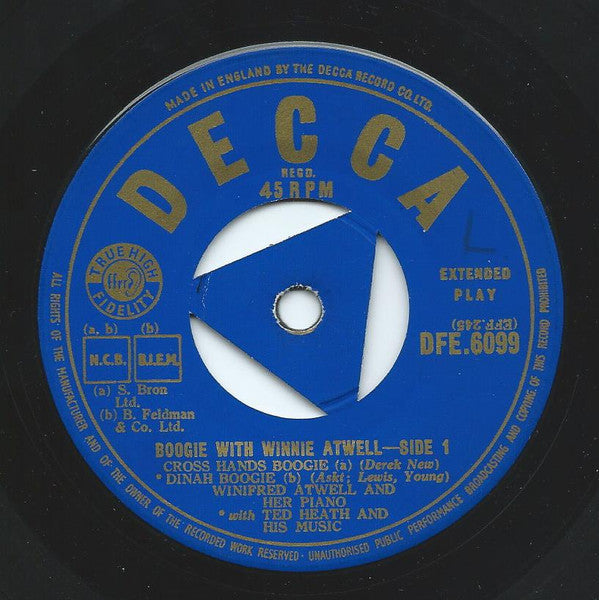 Winifred Atwell : Boogie With Winifred Atwell (7", EP, RP)