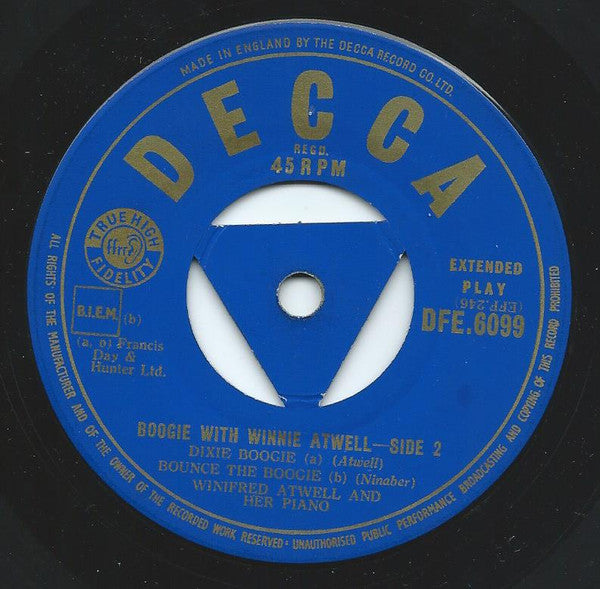 Winifred Atwell : Boogie With Winifred Atwell (7", EP, RP)