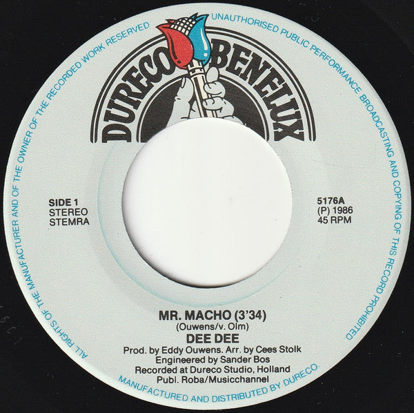 Dee Dee (13) : Mr Macho (7", Single)