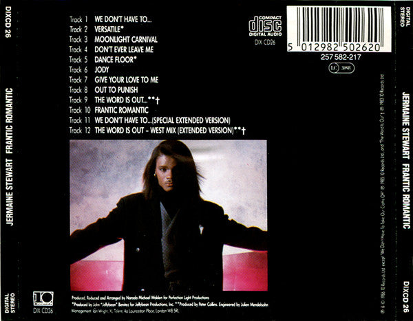 Jermaine Stewart : Frantic Romantic (CD, Album)
