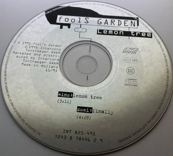 Fool's Garden : Lemon Tree (CD, Single, Car)