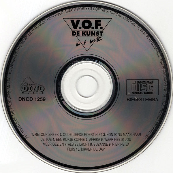 VOF De Kunst : De Kunst Live (CD)