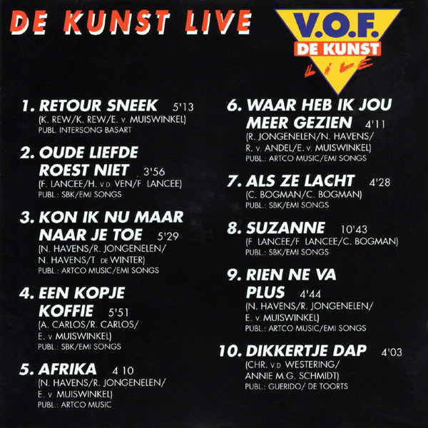 VOF De Kunst : De Kunst Live (CD)