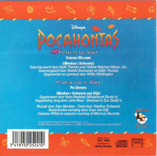 Vanessa Williams / Pia Douwes : Colors Of The Wind / Kleuren Van De Wind (CD, Single)
