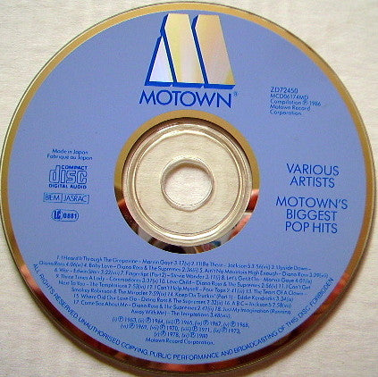 Various : Motown's Biggest Pop Hits: All #1 On Billboard's Charts (CD, Comp)