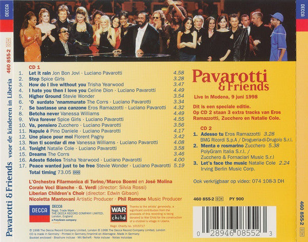 Pavarotti & Friends : Pavarotti & Friends For The Children Of Liberia (2xCD, Album, S/Edition)