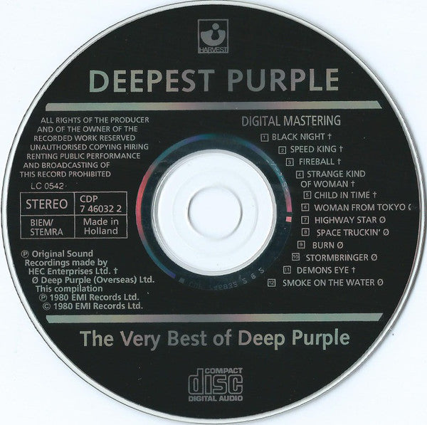 Deep Purple : Deepest Purple: The Very Best Of Deep Purple (CD, Comp, RE)