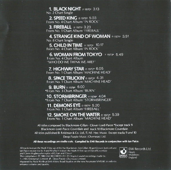 Deep Purple : Deepest Purple: The Very Best Of Deep Purple (CD, Comp, RE)