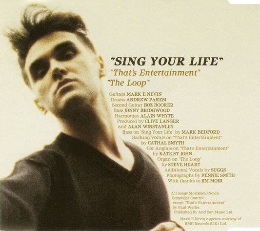 Morrissey : Sing Your Life (CD, Single)