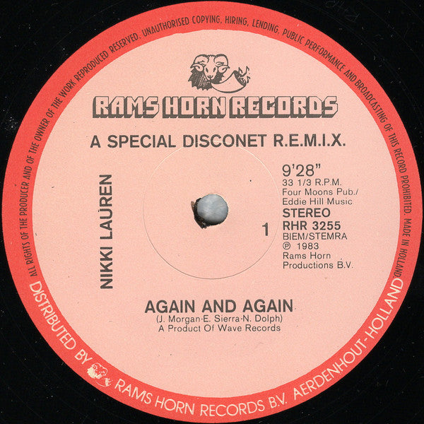 Nikki Lauren : Again & Again (12", S/Sided, Single)