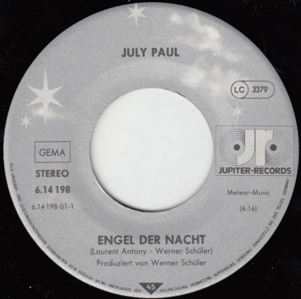 July Paul : Engel Der Nacht (7", Single)