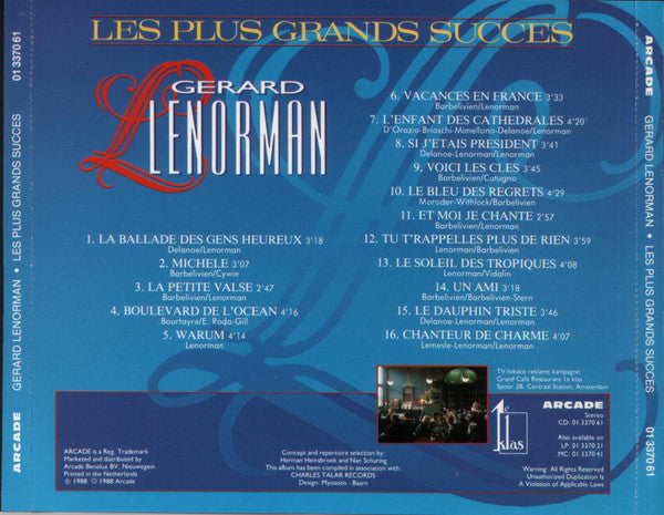 Gérard Lenorman : Les Plus Grands Succes (CD, Comp)