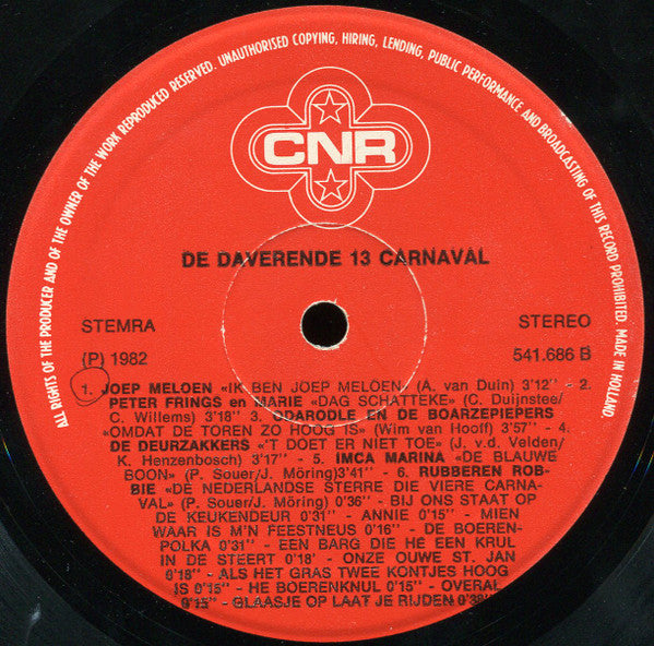 Various : De Daverende Dertien Carnaval (LP, Comp)