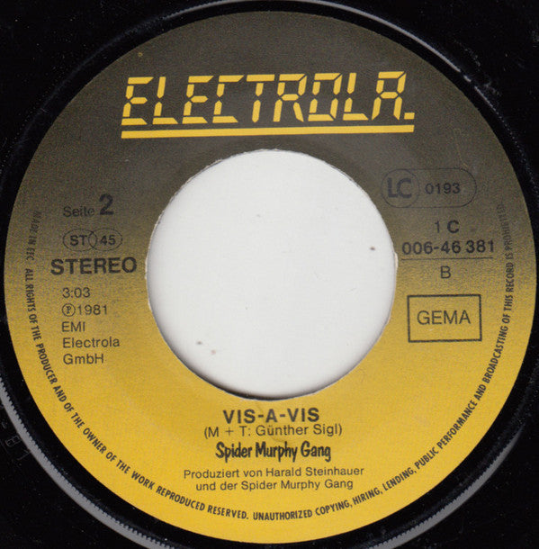 Spider Murphy Gang : Skandal Im Sperrbezirk (7", Single)