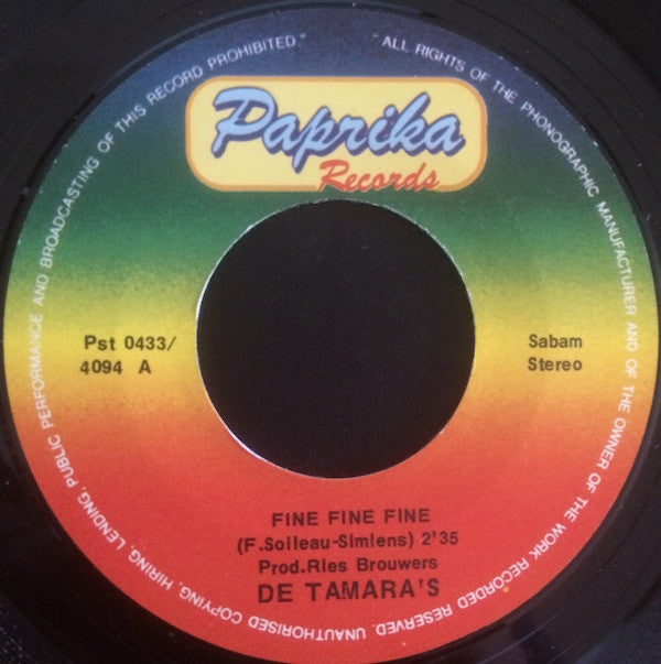 De Tamara's : Fine Fine Fine  (7")