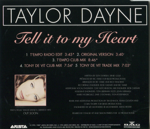 Taylor Dayne : Tell It To My Heart (CD, Single)