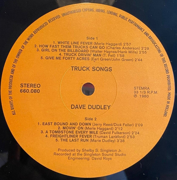 Dave Dudley : Truck Songs (LP)