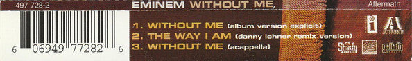 Eminem : Without Me (CD, Single)