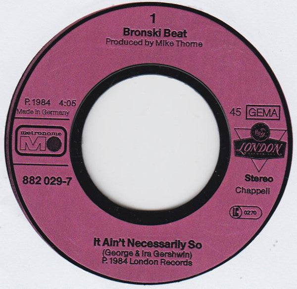 Bronski Beat : It Ain't Necessarily So (7", Single)