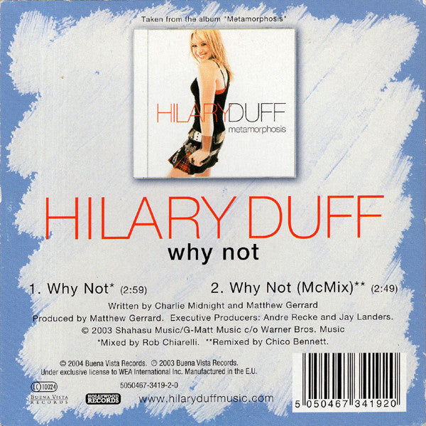 Hilary Duff : Why Not (CD, Single, Car)