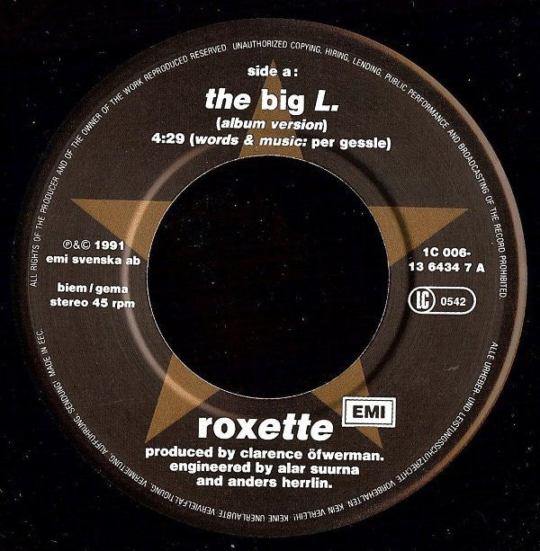 Roxette : The Big L. (7", Single)
