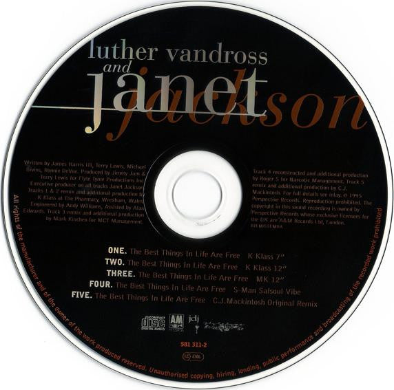 Luther Vandross & Janet Jackson : The Best Things In Life Are Free (CD, Single)