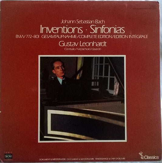 Johann Sebastian Bach - Gustav Leonhardt : Inventions • Sinfonias (BWV 772-801 ∙ Gesamtaufnahme / Complete Edition / Edition Intégrale) (LP, Album, RE)