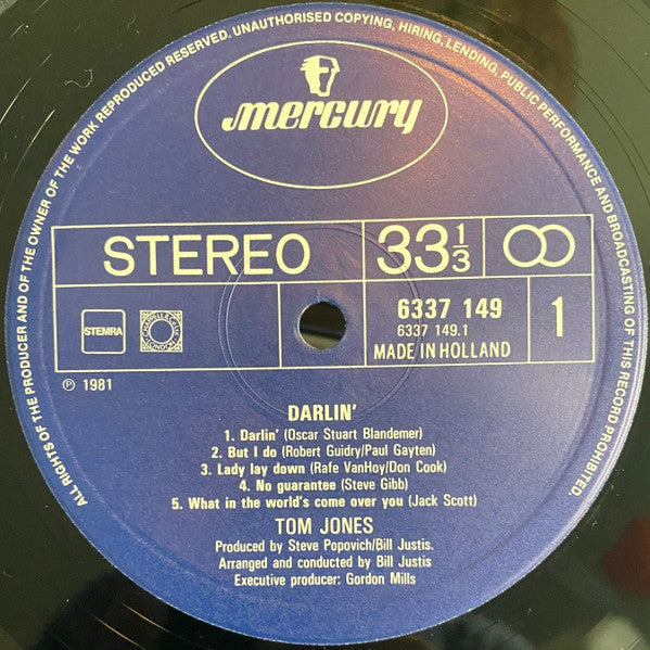 Tom Jones : Darlin' (LP, Album)