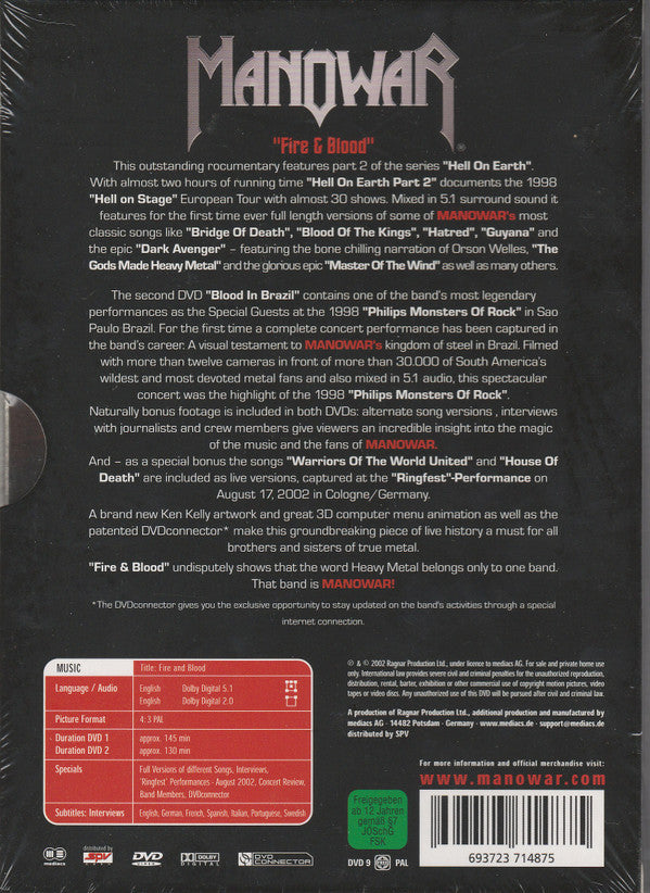 Manowar : Fire And Blood (2xDVD-V, PAL)