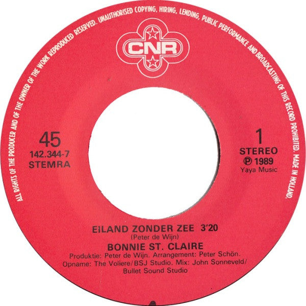Bonnie St. Claire : Eiland Zonder Zee  (7", Single)