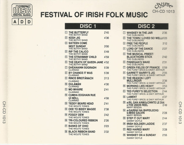 Various : Festival Of Irish Folk Music (2xCD, Comp)