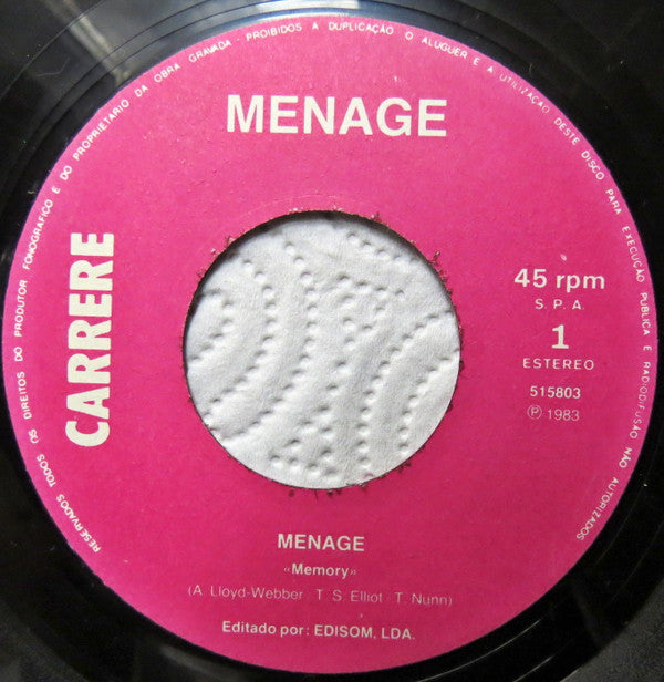 Menage (2) : Memory (7", Single)