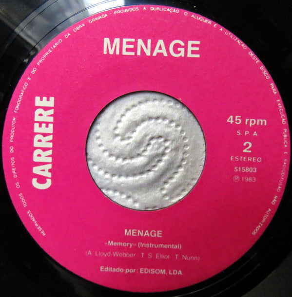 Menage (2) : Memory (7", Single)
