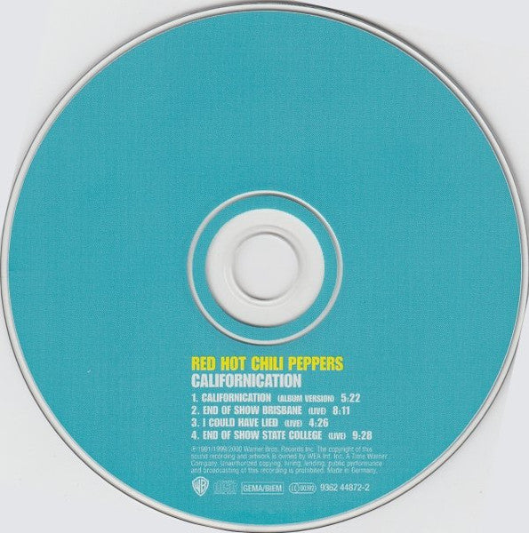 Red Hot Chili Peppers : Californication (CD, Maxi)