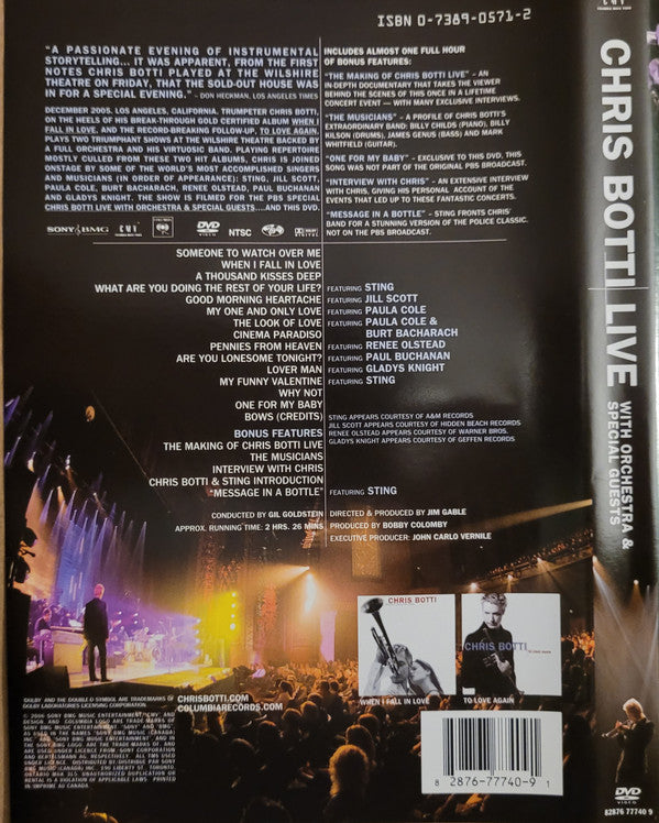 Chris Botti : Live With Orchestra & Special Guest (DVD-V)