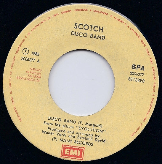 Scotch : Disco Band / Primitive Man (7", Single)